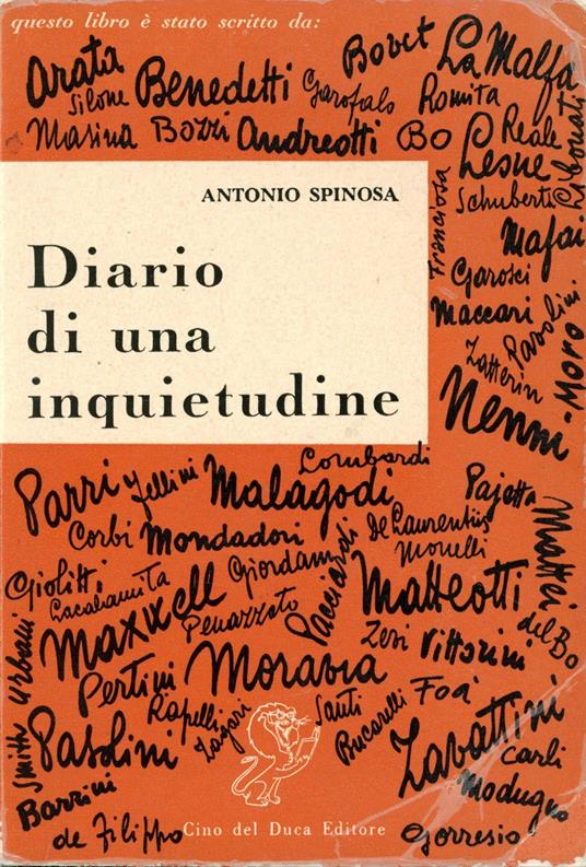 Diario di una inquietudine - Antonio Spinosa - copertina