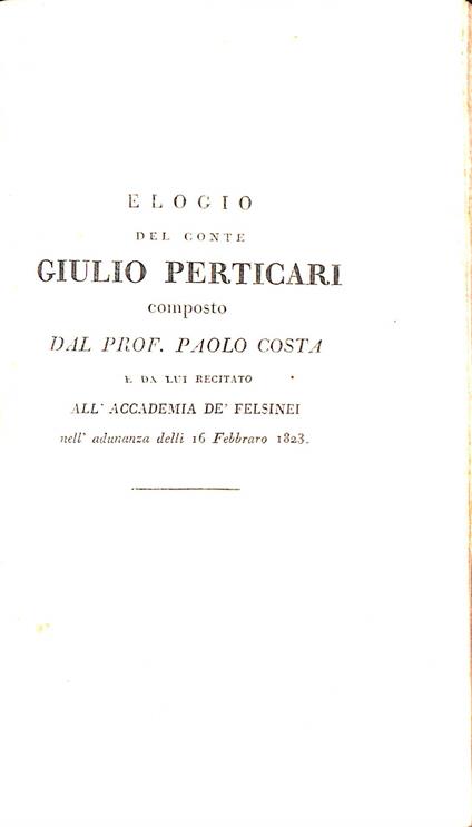 Opere del conte Giulio Perticari. 2 volumi - Giulio Perticari - copertina