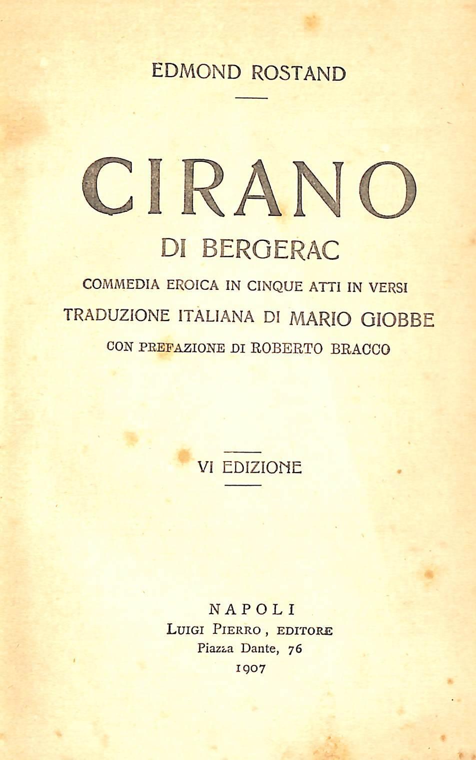 Cirano di Bergerac : commedia eroica in cinque atti in versi