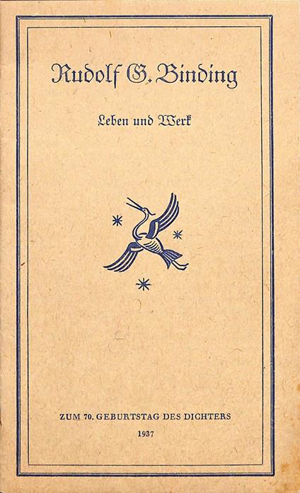 Rudolf G. Binding : Leben und Werk - copertina