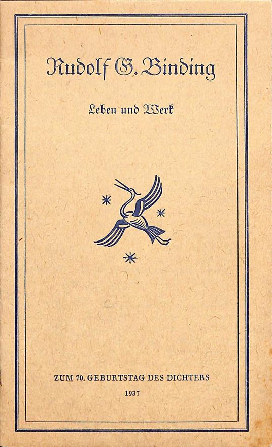 Rudolf G. Binding : Leben und Werk - copertina