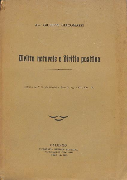 Diritto naturale e diritto positivo - copertina