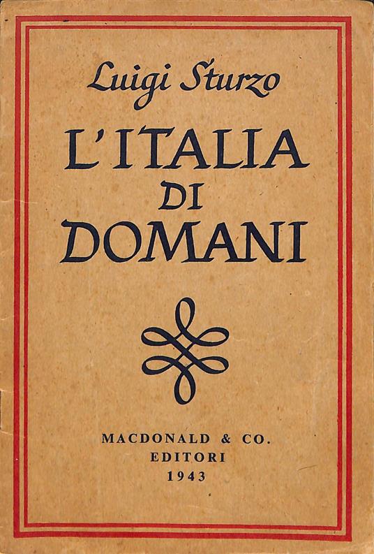 L' Italia di domani - Luigi Sturzo - copertina