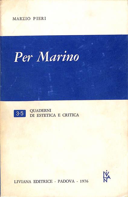 Per Marino - Marzio Pieri - copertina