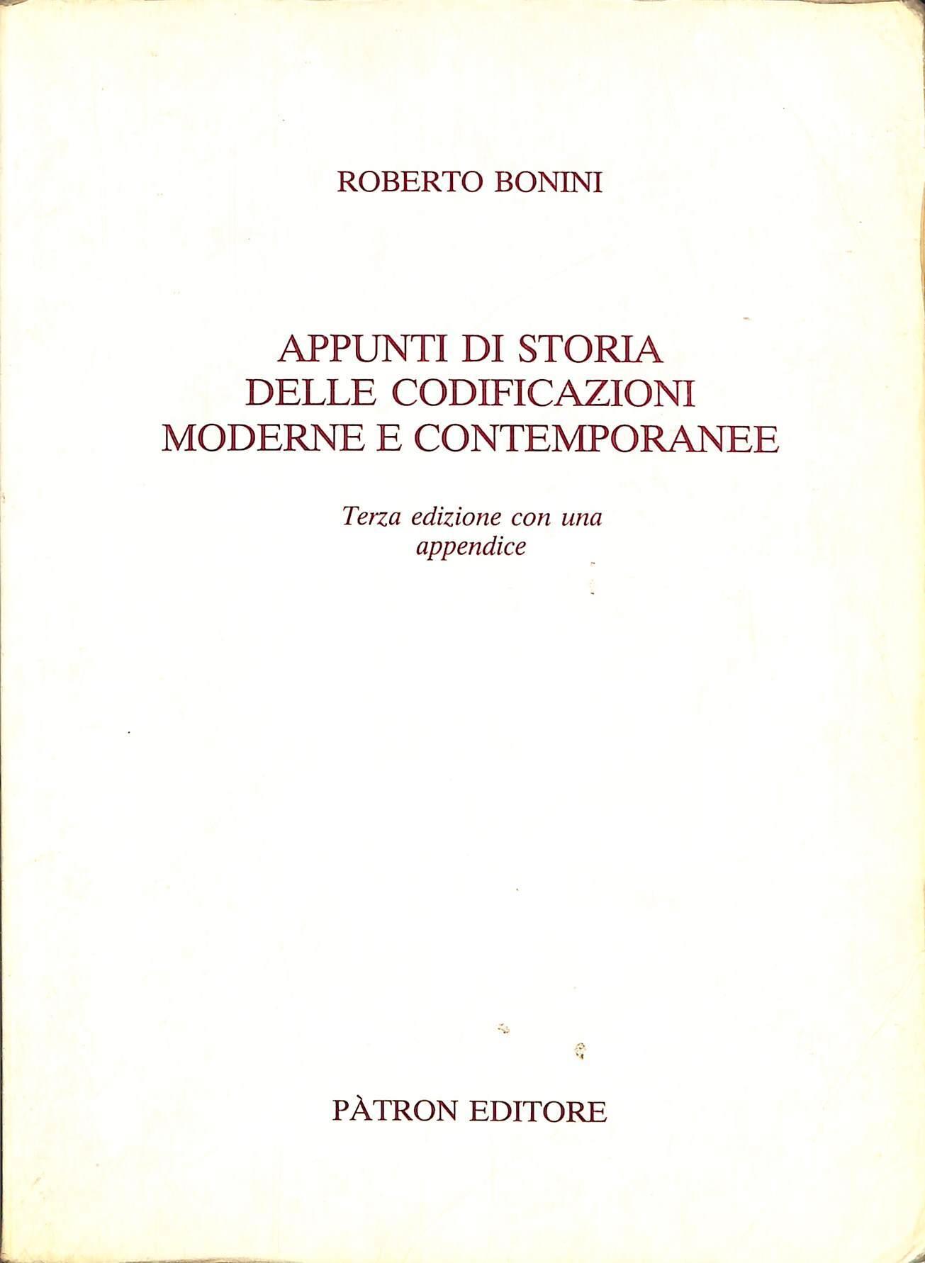 Appunti di storia delle codificazioni moderne e contemporanee