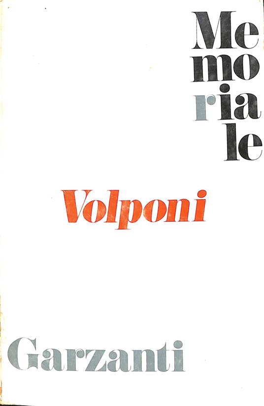 Memoriale : romanzo - Paolo Volponi - copertina