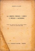 La liberta presso i greci e presso i moderni