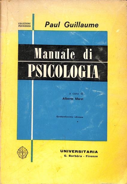 Manuale di psicologia - Paul Guillaume - copertina
