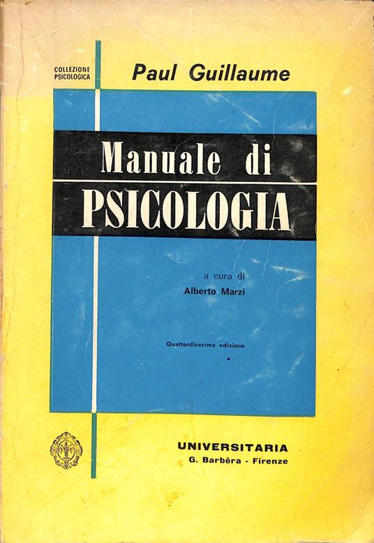 Manuale di psicologia - Paul Guillaume - copertina