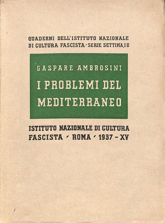 I problemi del Mediterraneo - Gaspare Ambrosini - copertina