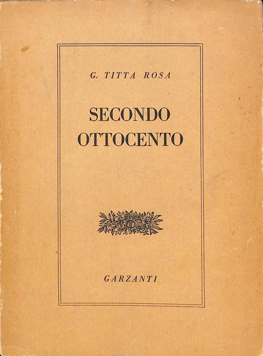 Secondo Ottocento : da Nievo a D'Annunzio - Giovanni Titta Rosa - copertina