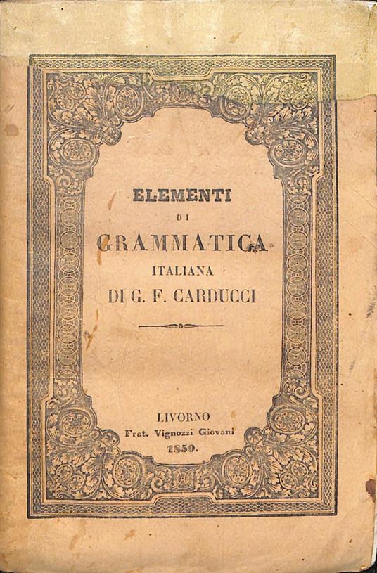 Elementi di grammatica italiana - copertina