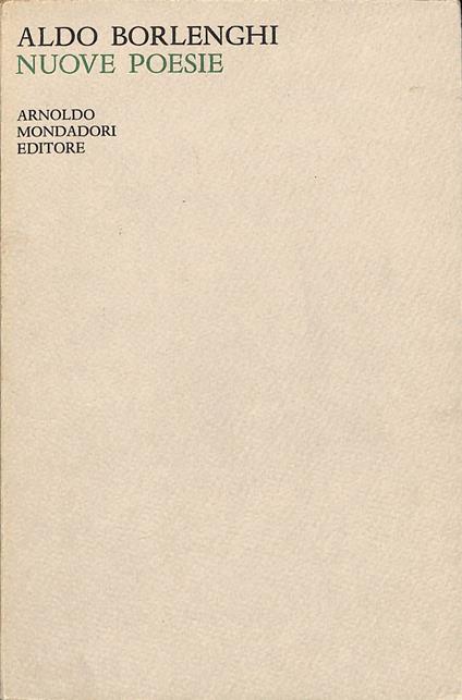 Nuove poesie : 1959-1965 - Aldo Borlenghi - copertina