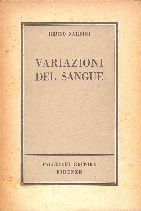 Variazioni del sangue - Bruno Nardini - copertina