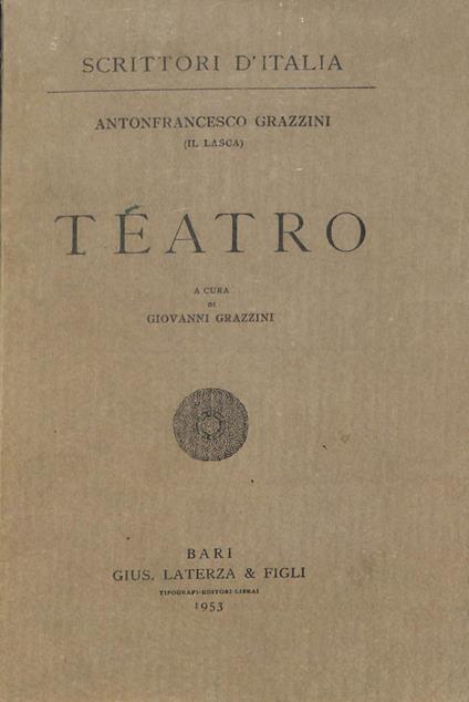Teatro - Giovanni Grazzini - copertina
