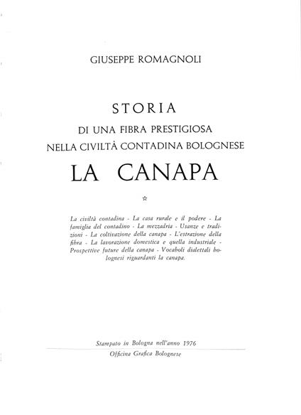 La canapa - copertina
