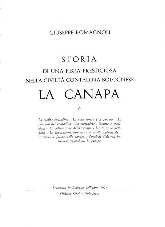 La canapa - copertina