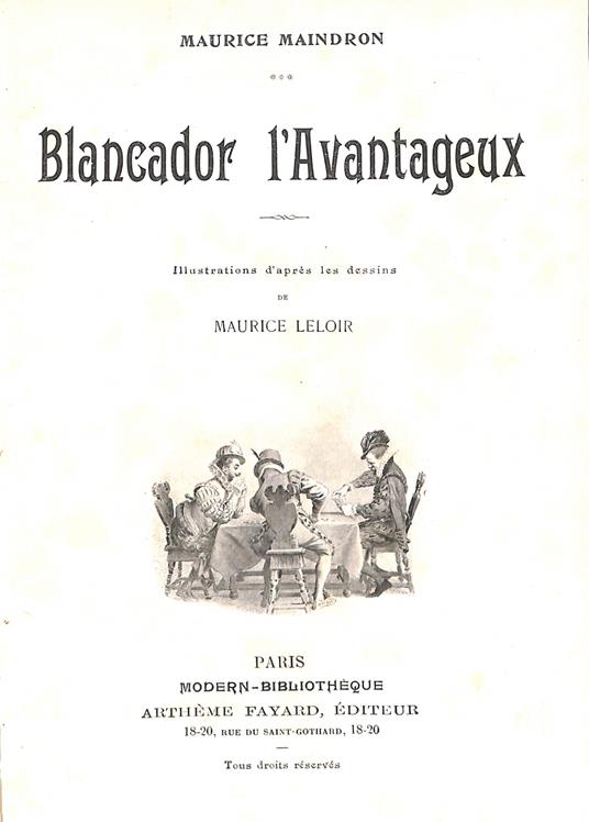 Blancador l'Avantageux - copertina