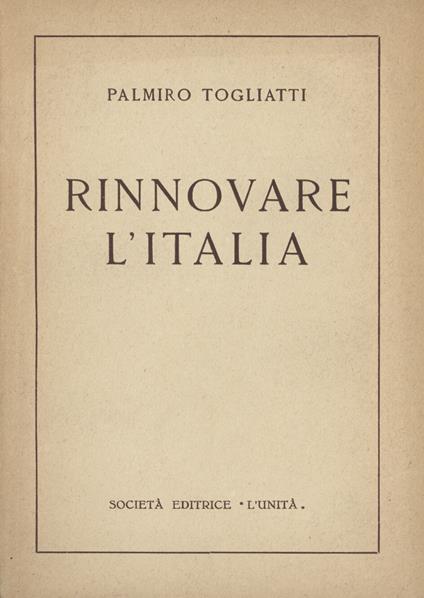 Rinnovare l'Italia - copertina