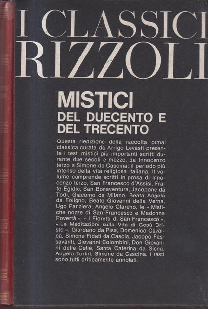Mistici. Del duecento e del trecento - copertina