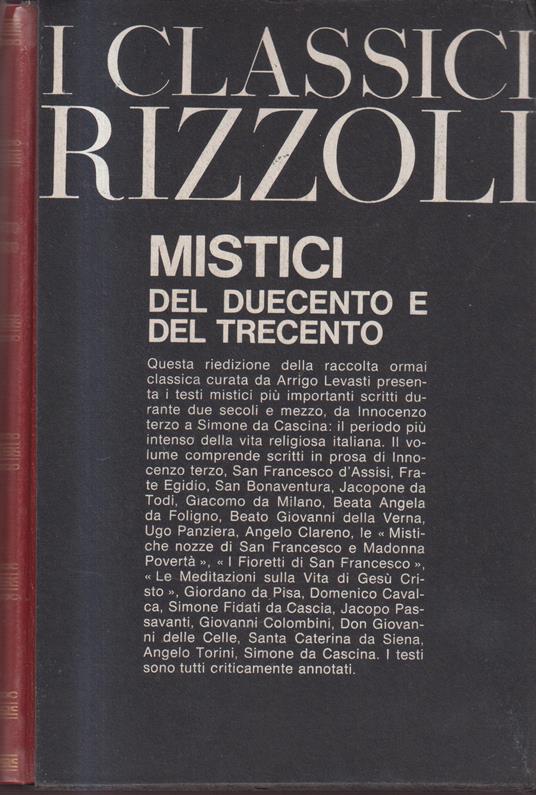 Mistici. Del duecento e del trecento - copertina