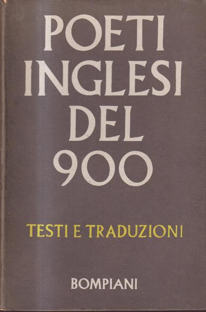 POETI INGLESI DEL 900. Testi e traduzioni - copertina