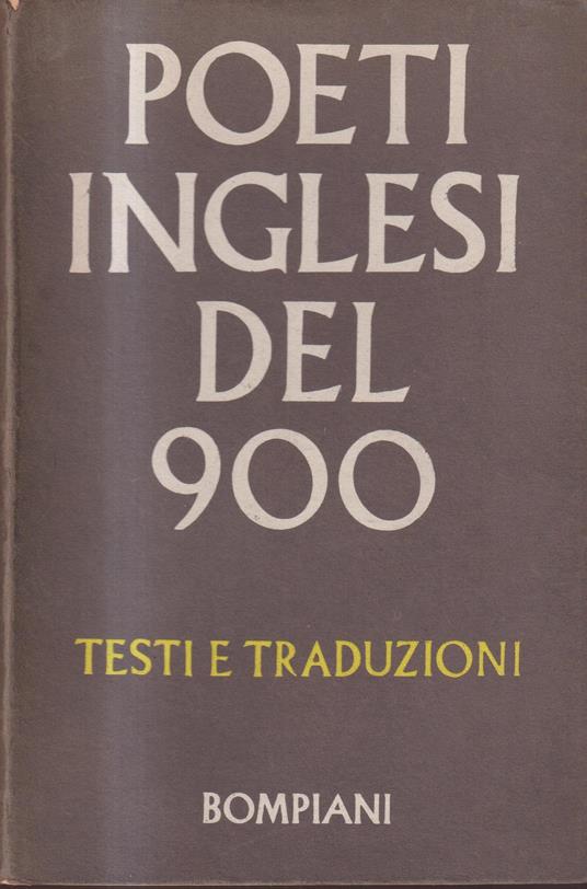 POETI INGLESI DEL 900. Testi e traduzioni - copertina