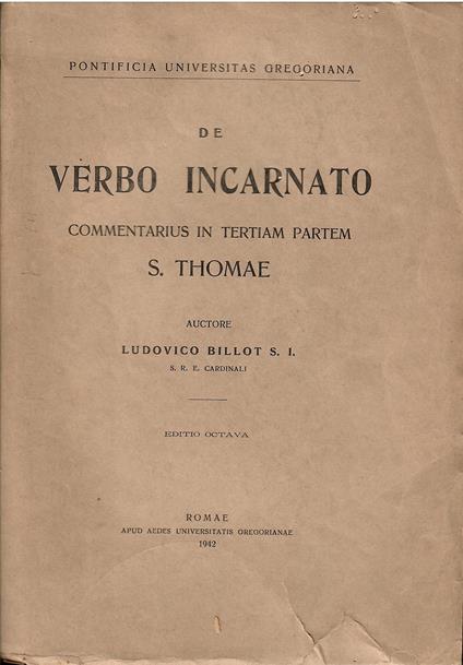 De verbo incarnato - copertina