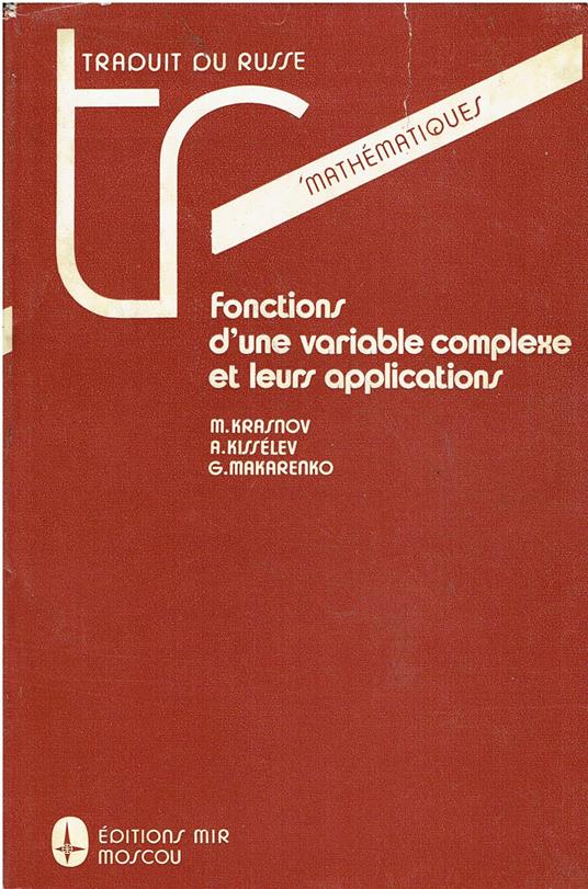 Fonctions d'une variable complexe et leurs applications - copertina