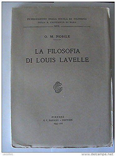 Nobile O.M. - LA FILOSOFIA DI LOUIS LAVELLE - copertina