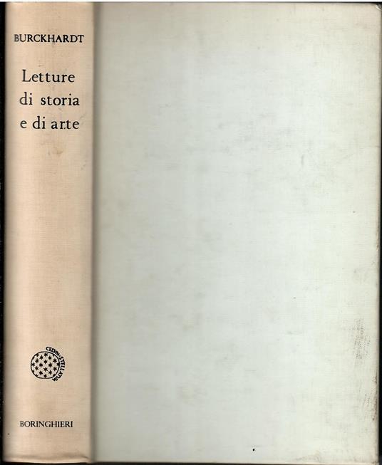 Letture di Storia e di Arte - Jacob Burckhardt - copertina
