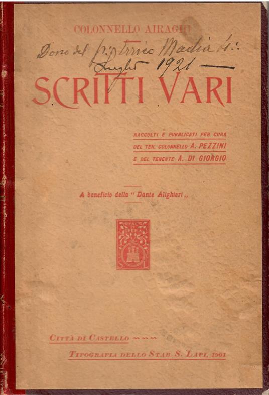 Scritti vari - copertina