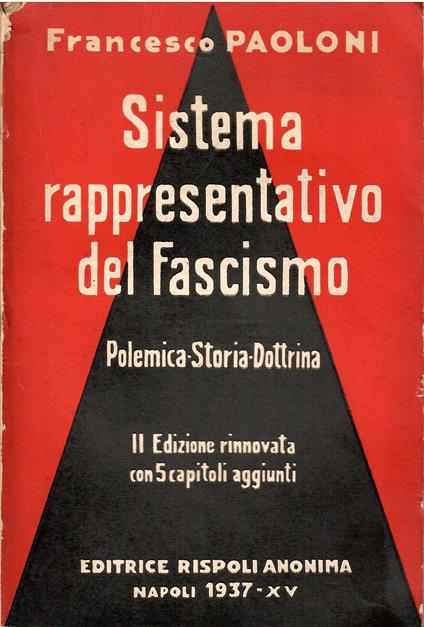 Sistema rappresentativo del Fascismo - Francesco Paoloni - copertina