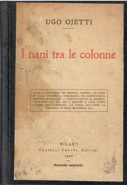 I nani tra le colonne - Ugo Ojetti - copertina