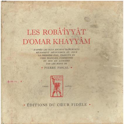 Les Roba'iyyat d'Omar Khayyam - Pierre Pascal - copertina