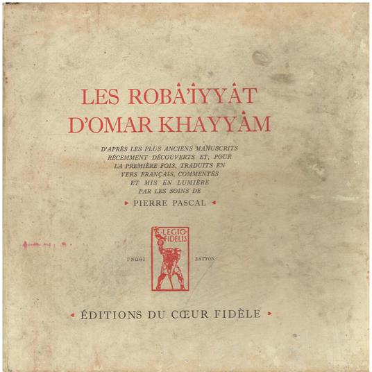 Les Roba'iyyat d'Omar Khayyam - Pierre Pascal - copertina