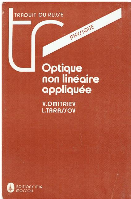 Optique non lineaire appliquee - copertina