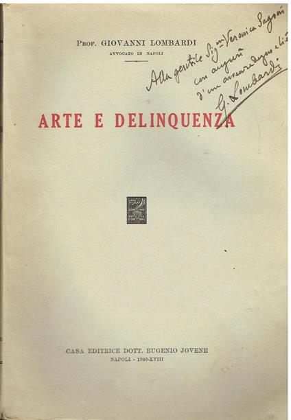 Arte e delinquenza - Giovanni Lombardi - copertina