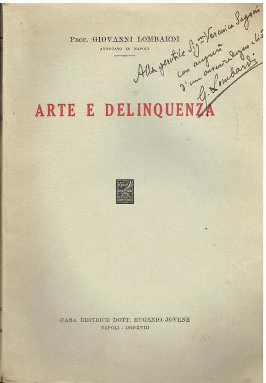 Arte e delinquenza - Giovanni Lombardi - copertina