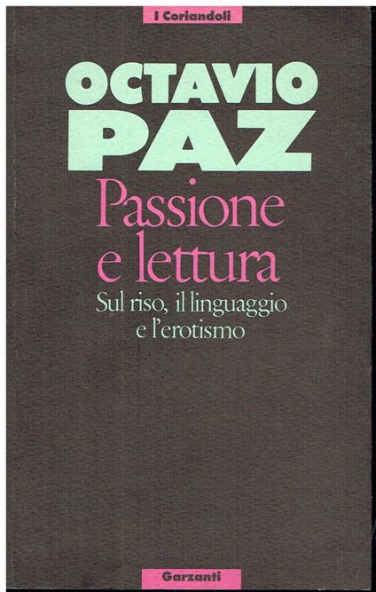 Passione e lettura - Paz Octavio - copertina