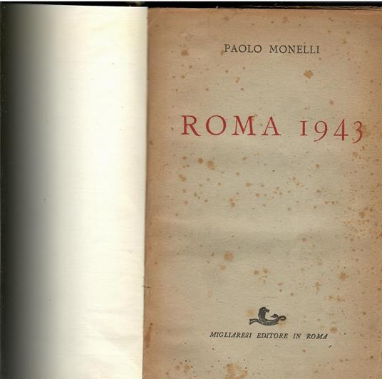 Roma 1943 - Paolo Monelli - copertina
