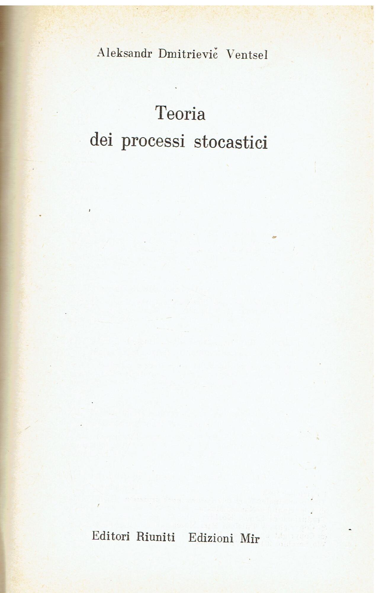 Teoria dei processi stocastici