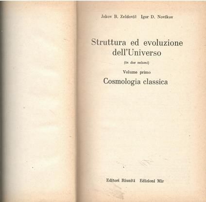 STRUTTURA ED EVOLUZIONE DELL'UNIVERSO vol1 - copertina