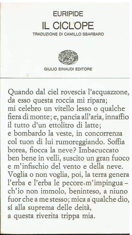 Il ciclope - Euripide - copertina