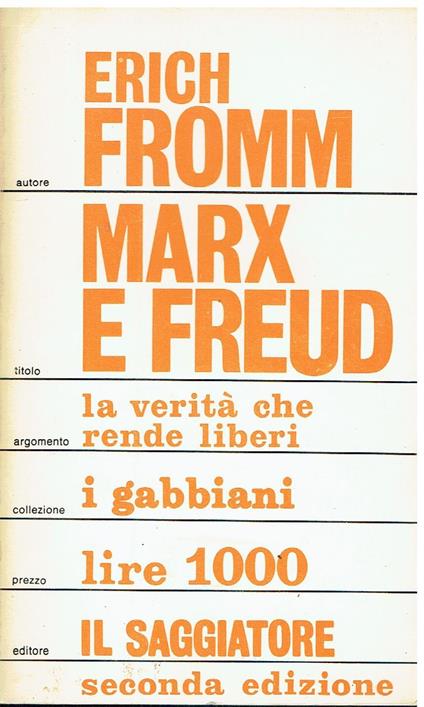 Marx e Freud - Erich Fromm - copertina