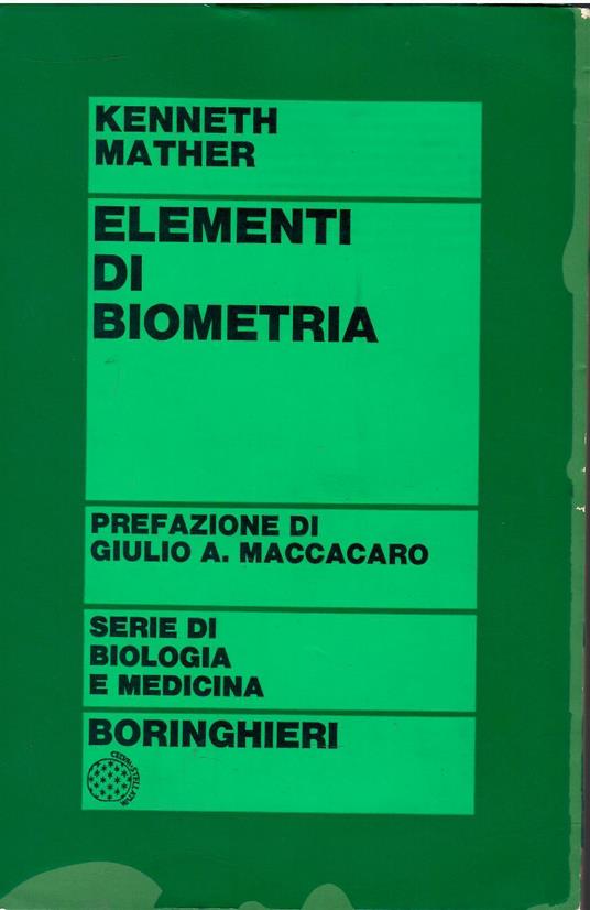 Elementi di biometria - Kenneth Mather - copertina