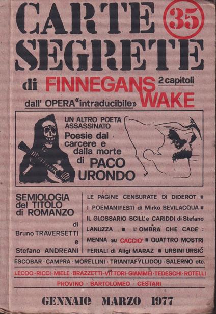 Carte segrete di Finnegans Wake n. 35 - copertina