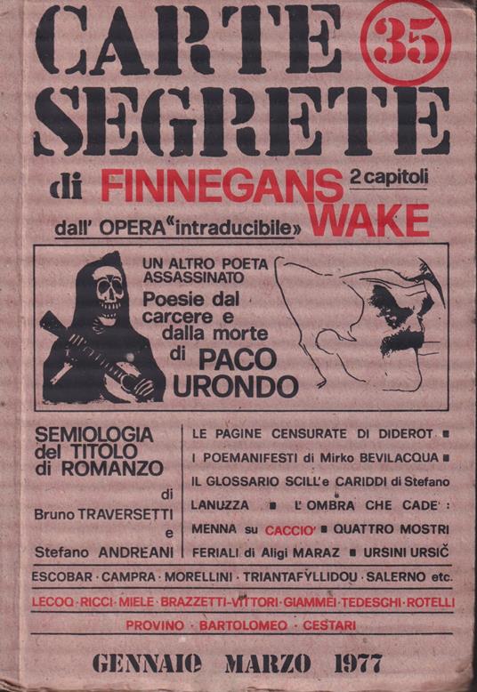 Carte segrete di Finnegans Wake n. 35 - copertina