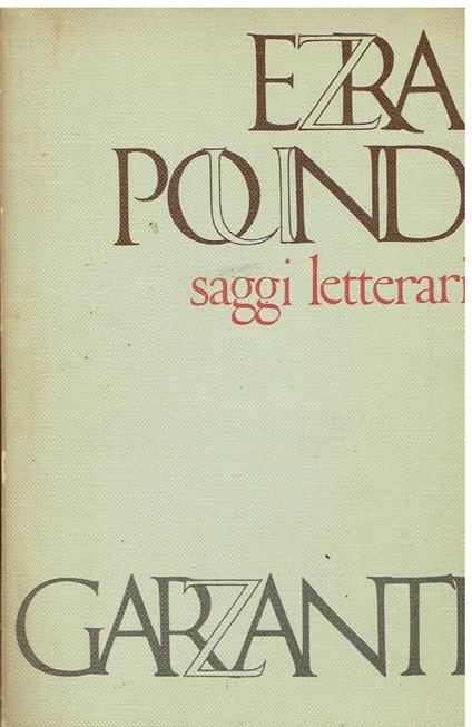 Saggi letterari - Ezra Pound - copertina