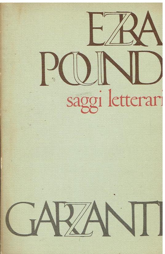 Saggi letterari - Ezra Pound - copertina